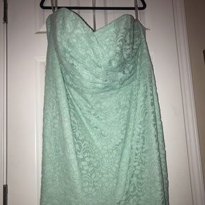 David’s Bridal lace bridesmaid dress - mint